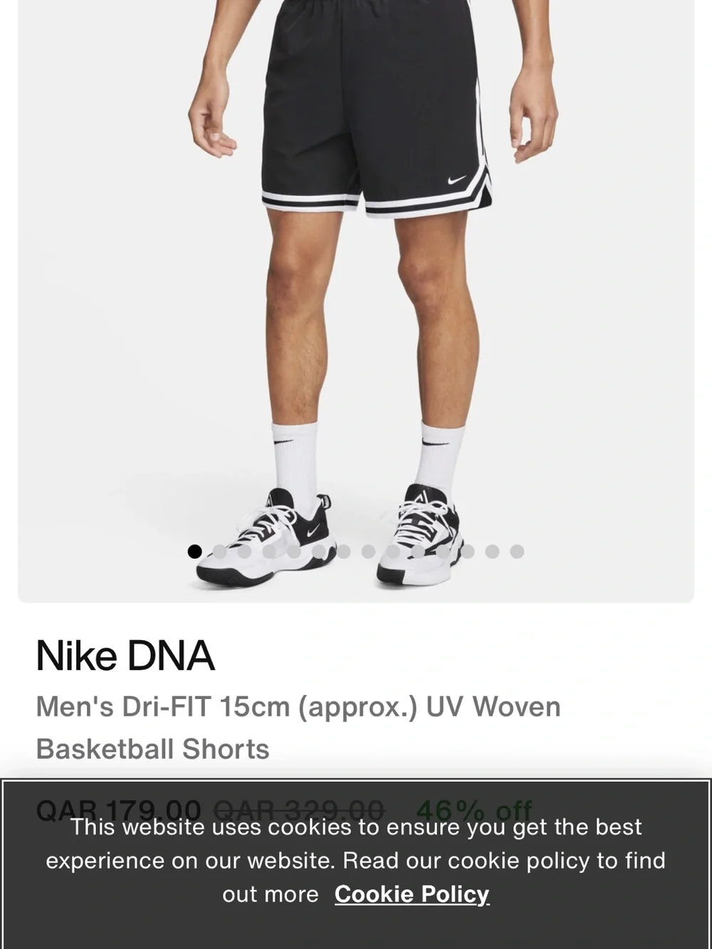 Nike DNA- Men's Black Basketball Shorts with White Trim